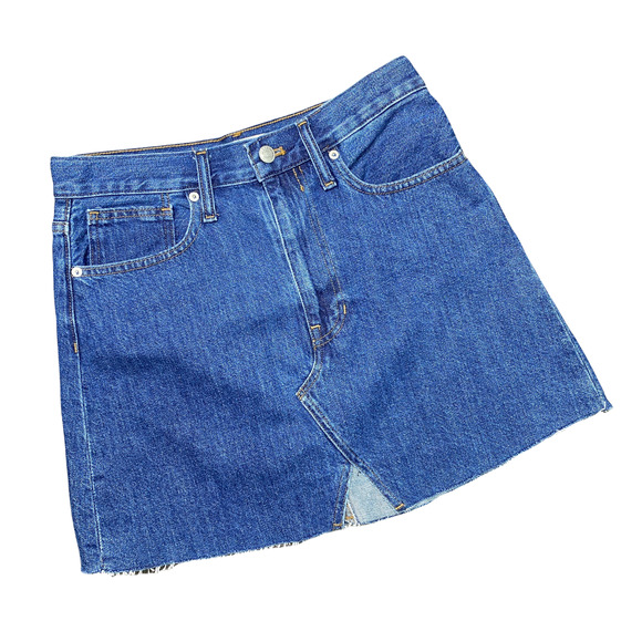 MADEWELL | sz 27 Women's Keene Wash Rigid Denim A-Line Mini Jean Skirt MSRP $70 - Picture 2 of 7